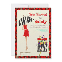 Sexy mama jaguar/zebra baby shower announcements