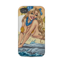 Sexy Mermaid by the Sea Shore by Al Rio Tough Iphone 4 Case