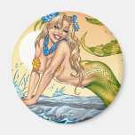 Sexy Mermaid by the Sea Shore by Al Rio Fridge Magnet