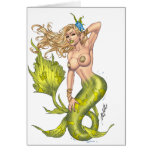 Sexy Mermaid in Green by the artist Al Rio. Card