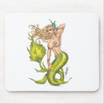 Sexy Mermaid in Green by the artist Al Rio. Mouse Pads