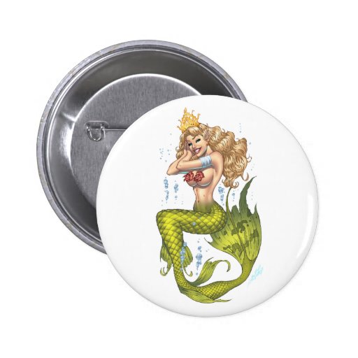 Sexy Mermaid in Green by the artist Al Rio Pin