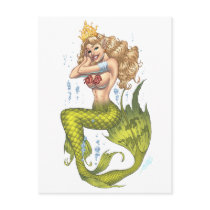 Sexy Mermaid in Green by the artist Al Rio postcards