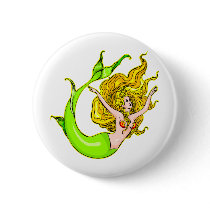 Sexy Mermaid Tattoo Pinback Button