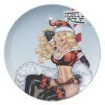 Sexy Ms Claus At The North Pole During Christmas Dinner Plate