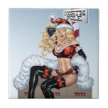 Sexy Ms Claus At The North Pole During Christmas Tile