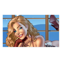 Sexy Ms Claus Santa's Wife in Lingerie by Al Rio Business Card Template