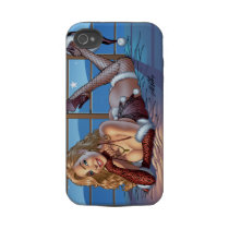 Sexy Ms Claus Santa's Wife in Lingerie by Al Rio Tough Iphone 4 Cover