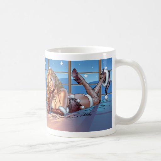Sexy Ms Claus Santa's Wife in Lingerie by Al Rio Mug