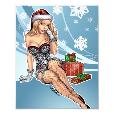 Sexy Ms Claus Santa's Wife in Lingerie by Al Rio Art Photo by AlRioArt