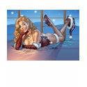 Sexy Ms Claus Santa's Wife in Lingerie by Al Rio t-shirts