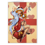 Sexy Ms Claus Santa's Wife Red Head by Al Rio Cards