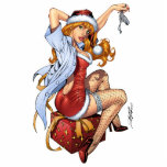 Sexy Ms Claus Santa's Wife Red Head by Al Rio Photo Sculpture