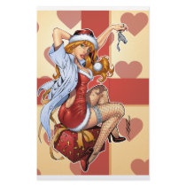 Sexy Ms Claus Santa's Wife Red Head by Al Rio Stationery