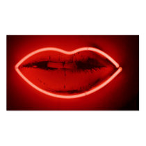 Sexy Neon Lips Profile Card business cards by orglioness Sexy Neon Lips Profile Card business cards
