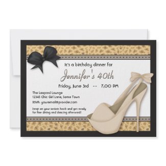 Sexy Nude Heels and Leopard Invitation invitation
