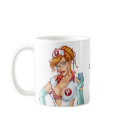 Sexy Nurse Pin-up Art Red Head by Al Rio mugs by AlRioArt Sexy Nurse Pin-up Art Red Head by Al Rio mugs