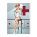 Sexy Nurse Pin-up Art Red Head by Al Rio postcards by AlRioArt Sexy Nurse Pin-up Art Red Head by Al Rio postcards