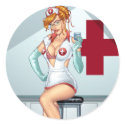 Sexy Nurse Pin-up Art Red Head by Al Rio sticker