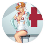 Sexy Nurse Pin-up Art Red Head by Al Rio