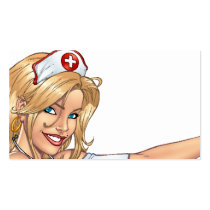 Sexy Nurse Pin-up pulling at Stockings by Al Rio Business Card Templates