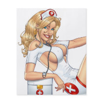 nurse, nurses, nursing, sexy, pinup, blond, red, cross, stockings, al rio, healthcare, Flyer with custom graphic design