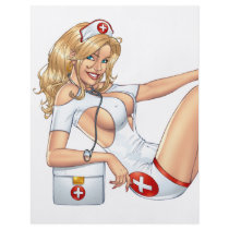 nurse, nurses, nursing, sexy, pinup, blond, red, cross, stockings, al rio, healthcare, Flyer with custom graphic design