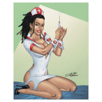 nurse, dreadlocks, african-american, sexy, shot, red, cross, al rio, african american, womens', Flyer with custom graphic design