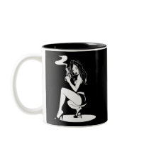 Sexy Pin-Up Girl with Gun Coffee Mugs