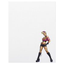 Sexy Pink Haired Punk Rock Boots Pinup by Al Rio Personalized Letterhead