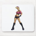 Sexy Pink Haired Punk Rock Pinup by Al Rio mousepad