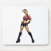Sexy Pink Haired Punk Rock Pinup by Al Rio mousepads by AlRioArt Sexy Pink Haired Punk Rock Pinup by Al Rio mousepads