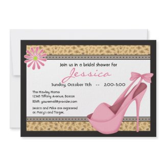 Sexy Pink Heels and Leopard Invitation invitation
