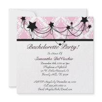 Sexy Pink Star Cute Bachelorette Party Invitation