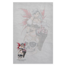 sexy, pirate, fairy, fae, faeries, vampire, vamp, gothc, gothic, elf, wings, pinup, lady, woman, girl, maid, dark, fantasy, art, painting, emo, punk, skull, head, zerick, delphine, levesque, demers, [[missing key: type_stationer]] with custom graphic design