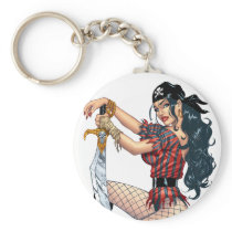 Sexy Pirate Pin-up Girl Customizable by Al Rio Keychain