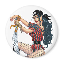 Sexy Pirate Pin-up Girl Customizable by Al Rio magnets