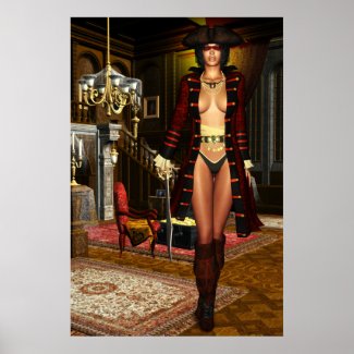 Sexy Pirate Girl Poster Print