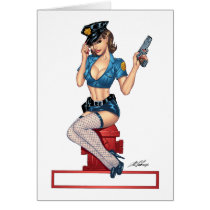 Sexy Police or Security Woman by Al Rio Card
