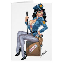Sexy Police or Security Woman by Al Rio cards by AlRioArt Sexy Police or Security Woman by Al Rio cards