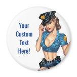 Sexy Police or Security Woman by Al Rio Fridge Magnets