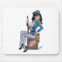 Sexy Police or Security Woman by Al Rio mousepads by AlRioArt Sexy Police or Security Woman by Al Rio mousepads