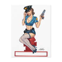 Sexy Police or Security Woman by Al Rio postcards by AlRioArt Sexy Police or Security Woman by Al Rio postcards