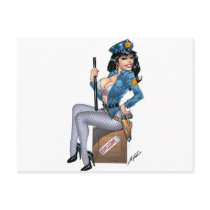 Sexy Police or Security Woman by Al Rio postcards by AlRioArt Sexy Police or Security Woman by Al Rio postcards