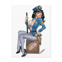 Sexy Police or Security Woman by Al Rio postcards by AlRioArt Sexy Police or Security Woman by Al Rio postcards