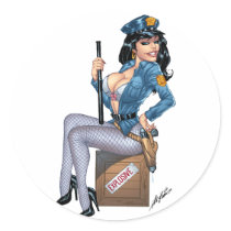 Sexy Police or Security Woman by Al Rio stickers by AlRioArt Sexy Police or Security Woman by Al Rio stickers