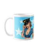 Sexy Police Woman Mug w Custom Message by Al Rio