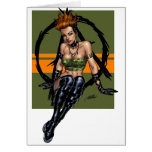 Sexy Punk Alternative Girl Pinup by Al Rio Greeting Cards