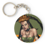 Sexy Punk Alternative Girl Pinup by Al Rio Key Chain