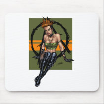 Sexy Punk Alternative Girl Pinup by Al Rio Mousepads